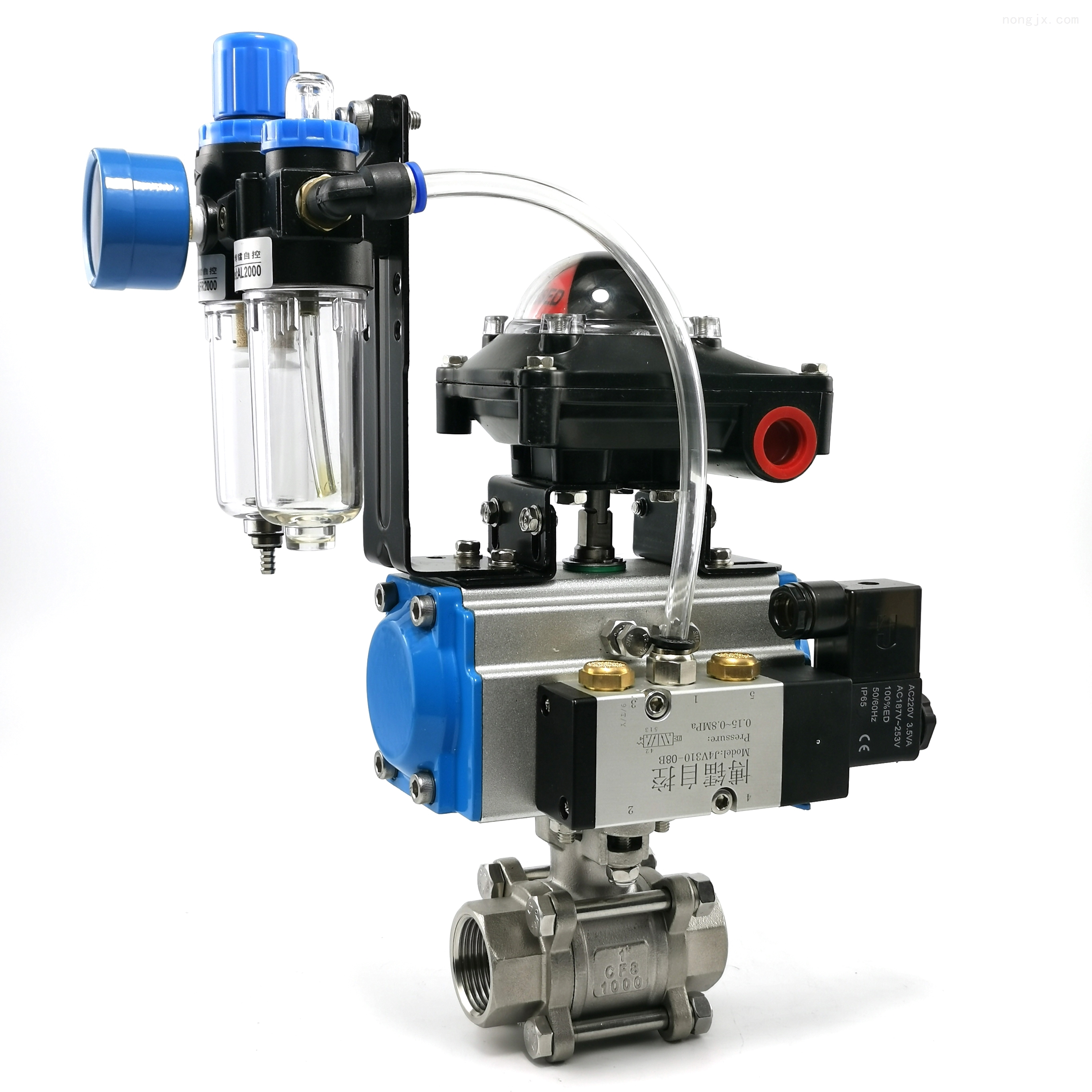 气动三片式内螺纹球阀q611f-16p卫生级球阀